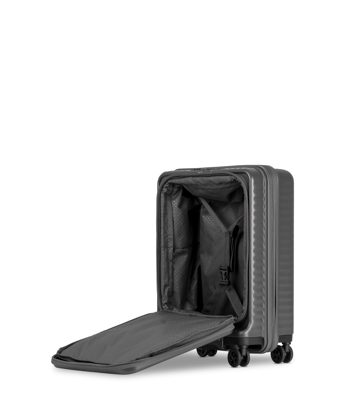 Echolac Celestra Suitcase, Small 55 cm, Dark Grey offen 