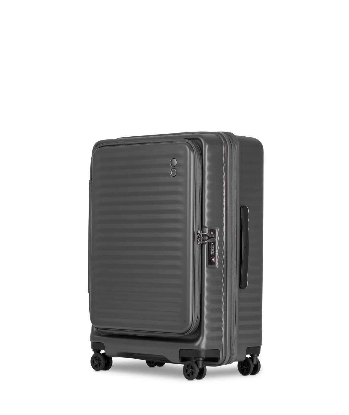 Echolac Celestra Suitcase, Medium 65 cm, Dark Grey von der Seite
