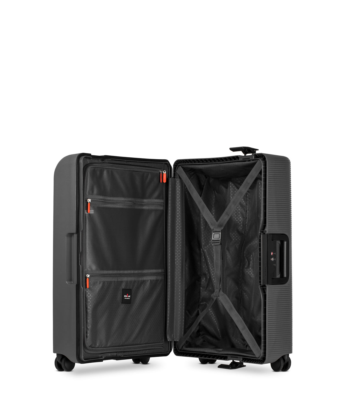 Echolac Fusion Koffer, Medium 66 cm, Dunkelgrau offen 